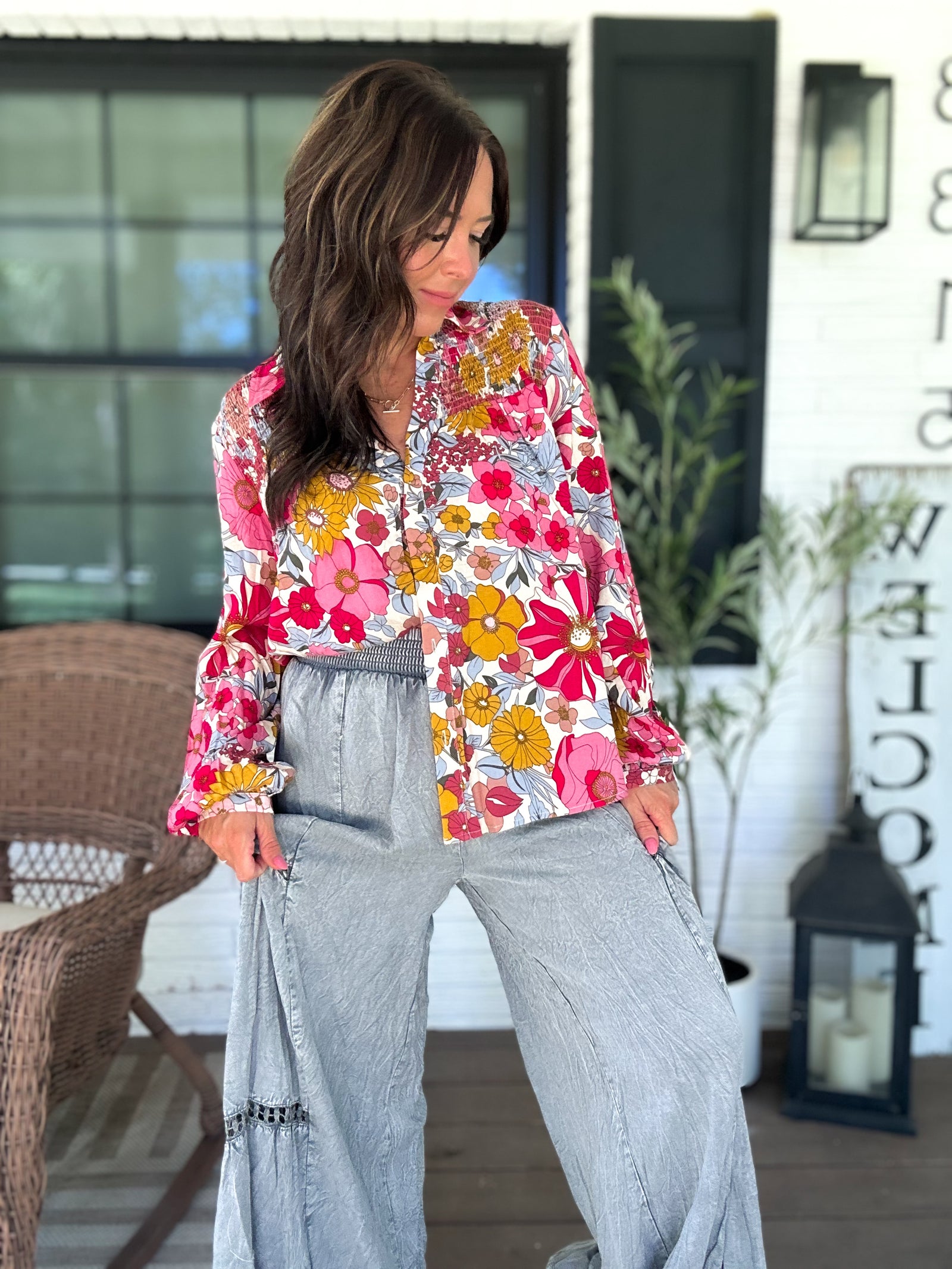 Oakley Woven Floral Print Top