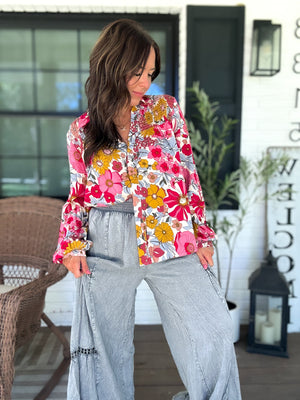 Oakley Woven Floral Print Top