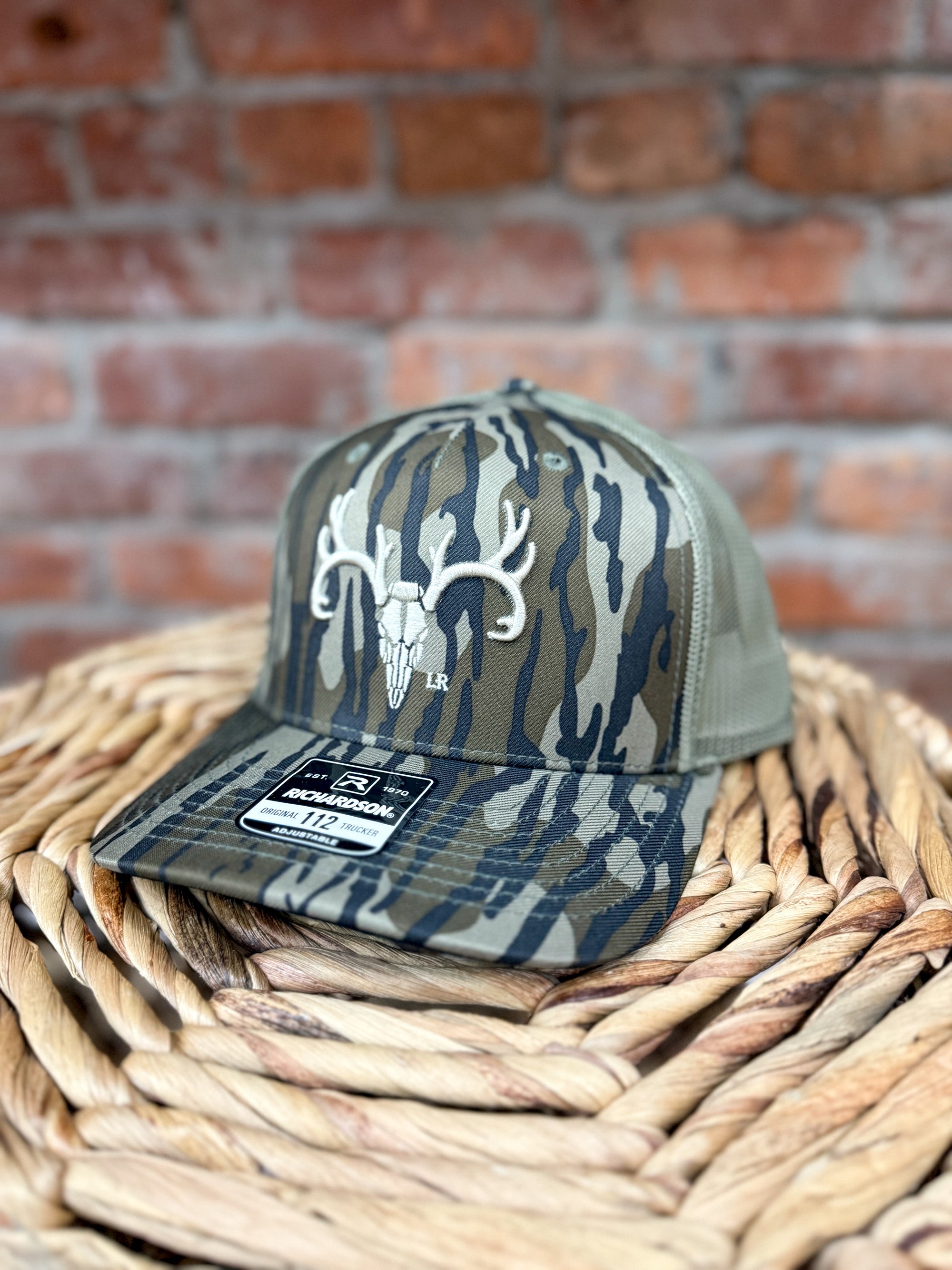 Little River Deer Skull Bottomland Camo Hat