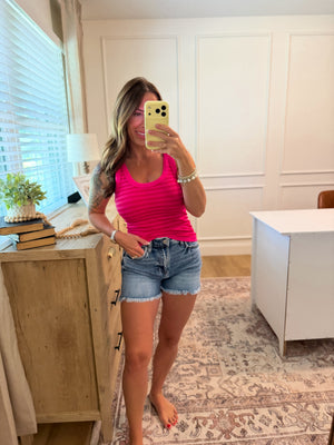 Drake Reversible Striped Tank Top - Fuchsia