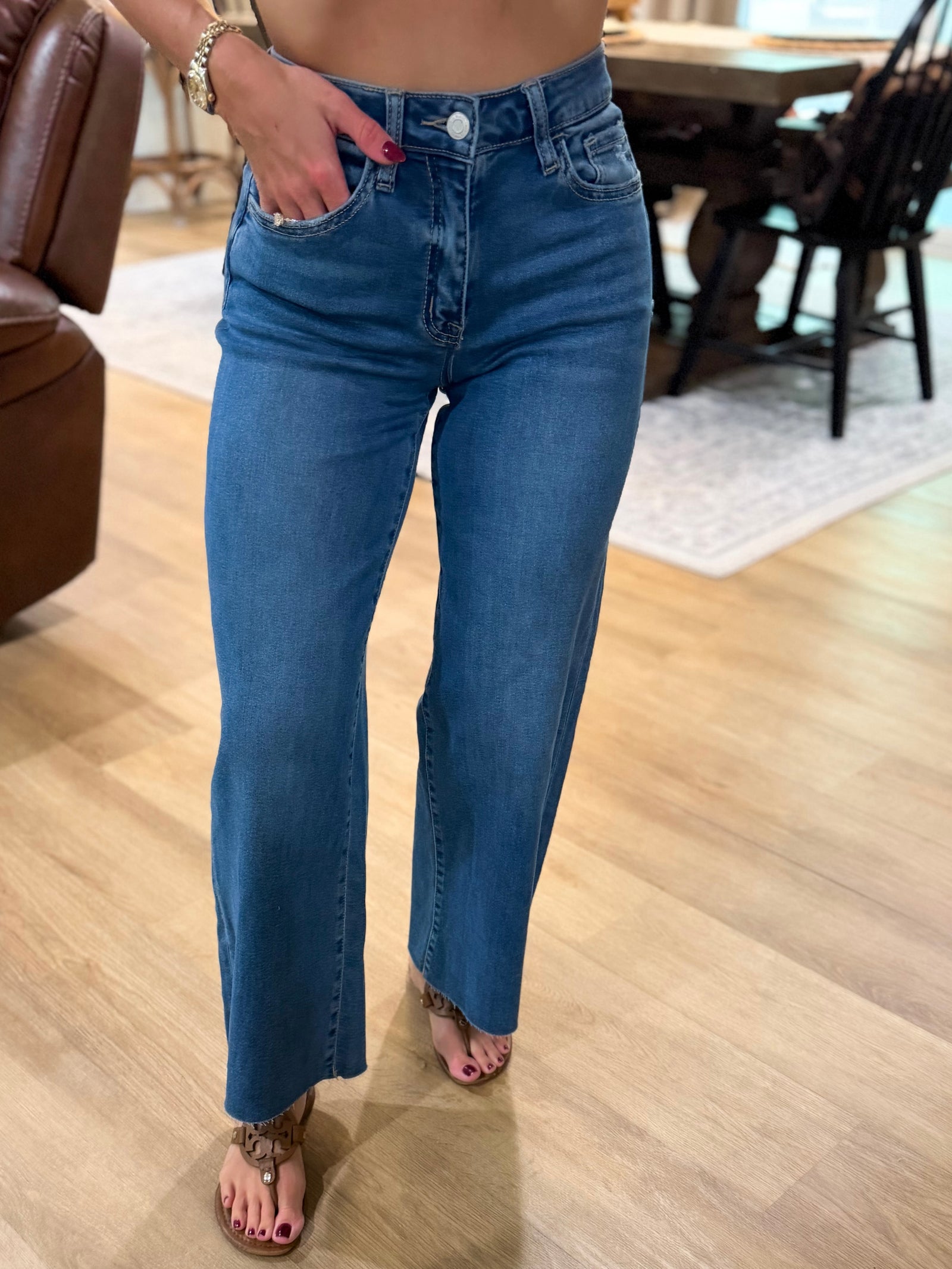 Jerica High Rise Slim Wide Jeans