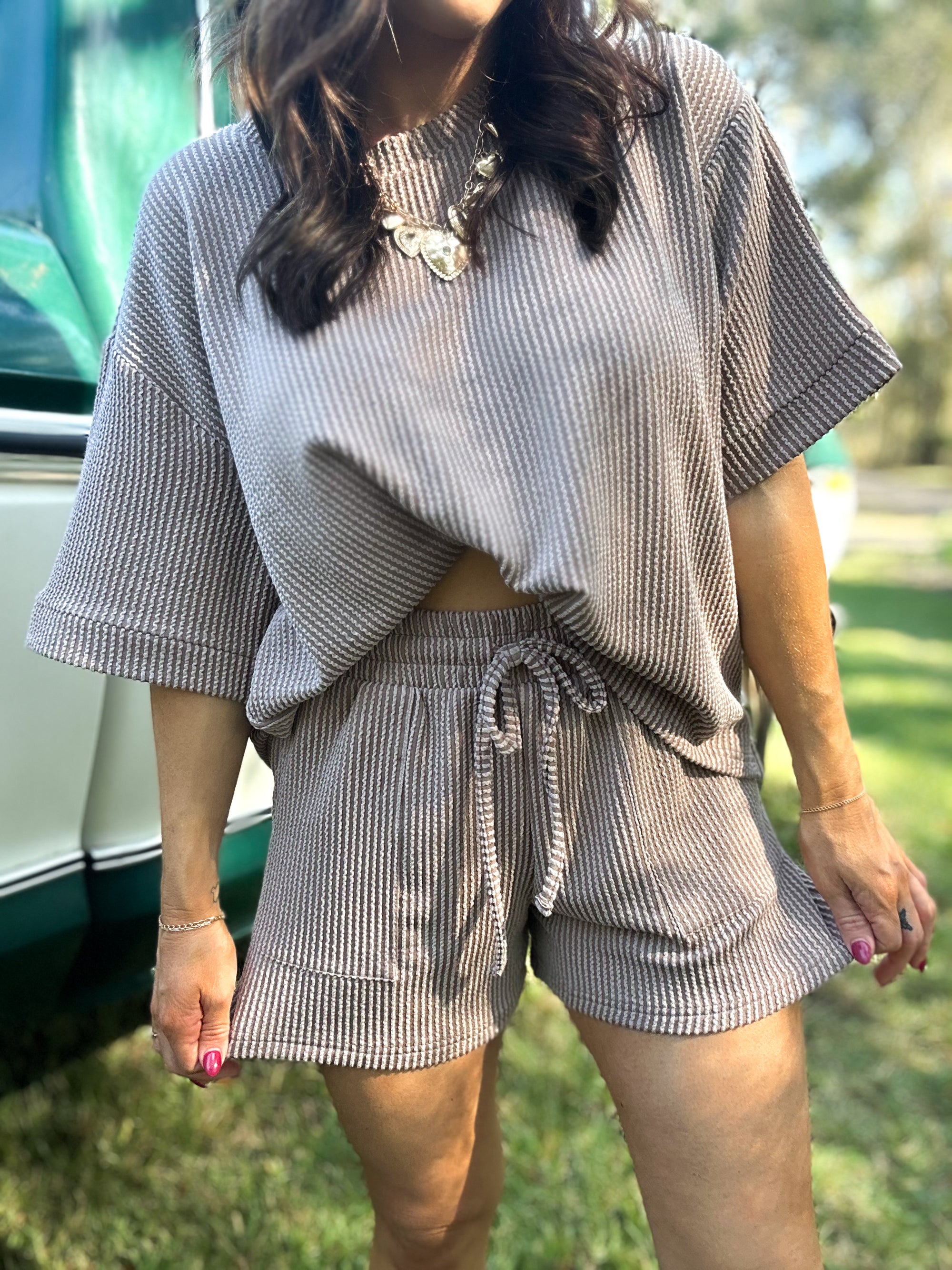 DOORBUSTER - Ali Ribbed Shorts - Mocha