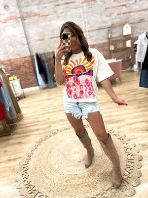Sunrise Graphic Cropped Tee