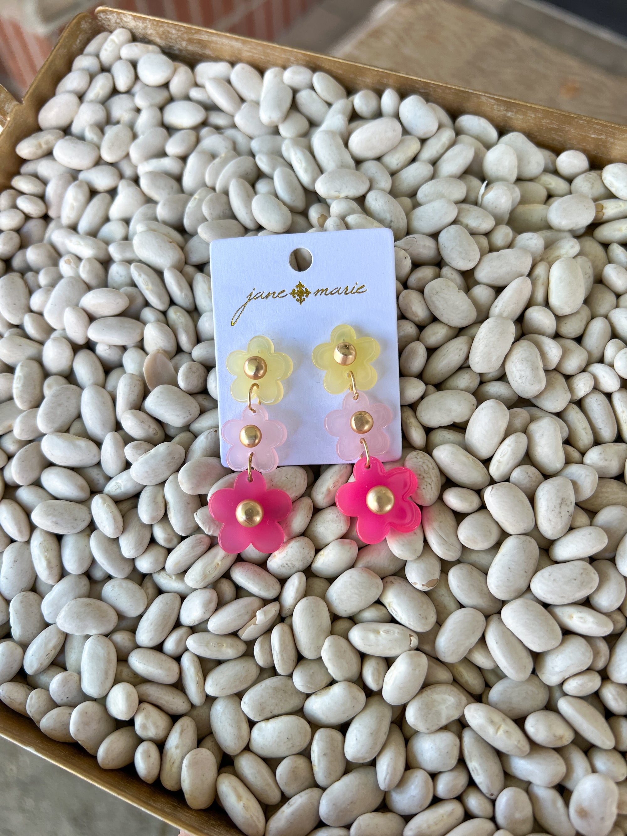 Tiered Flower Acrylic Earrings
