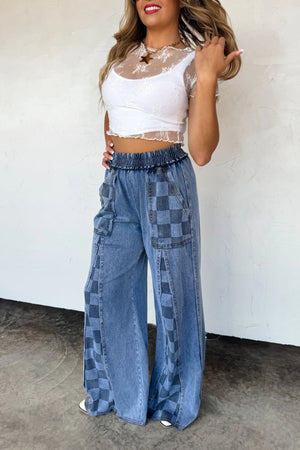 Groove On Checkered Flare Pants