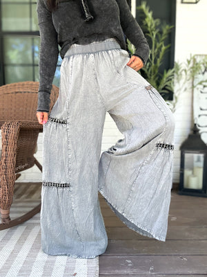 Ella Lace Trim Flowy Pants