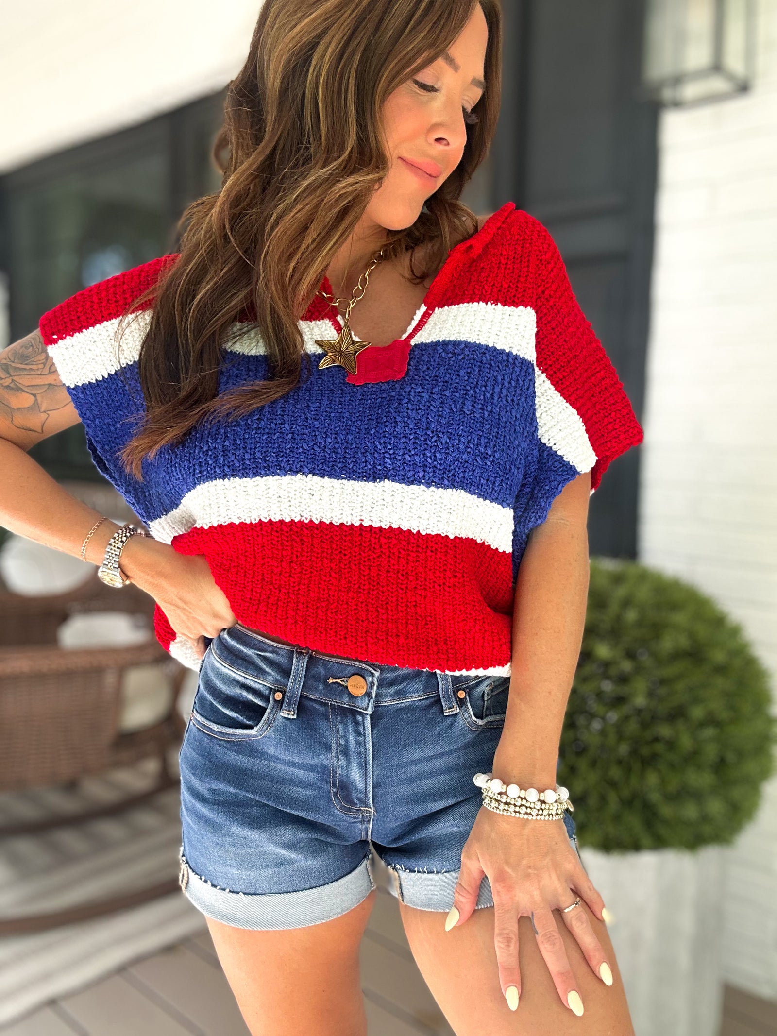 Andy Low Rise Cuffed Shorts
