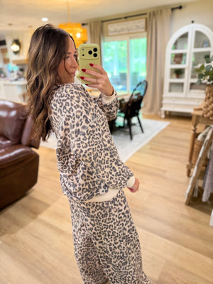 Lizzy Leopard Wide Leg Lounge Pants