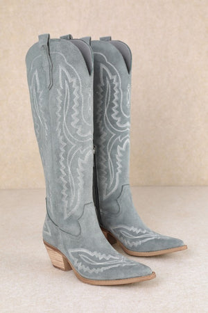 Tess Western Stitch Cowgirl Boot - Blue