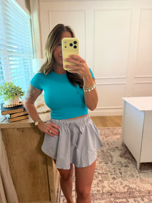 Totally Trendy Ruffle Hem Tennis Skirt - Light Gray