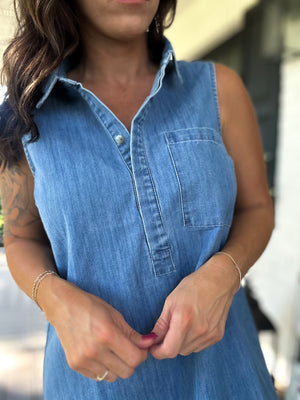 Charlsey Sleeveless Denim Dress