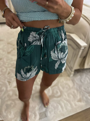 Take Me to Cabo Flowy Palm Shorts