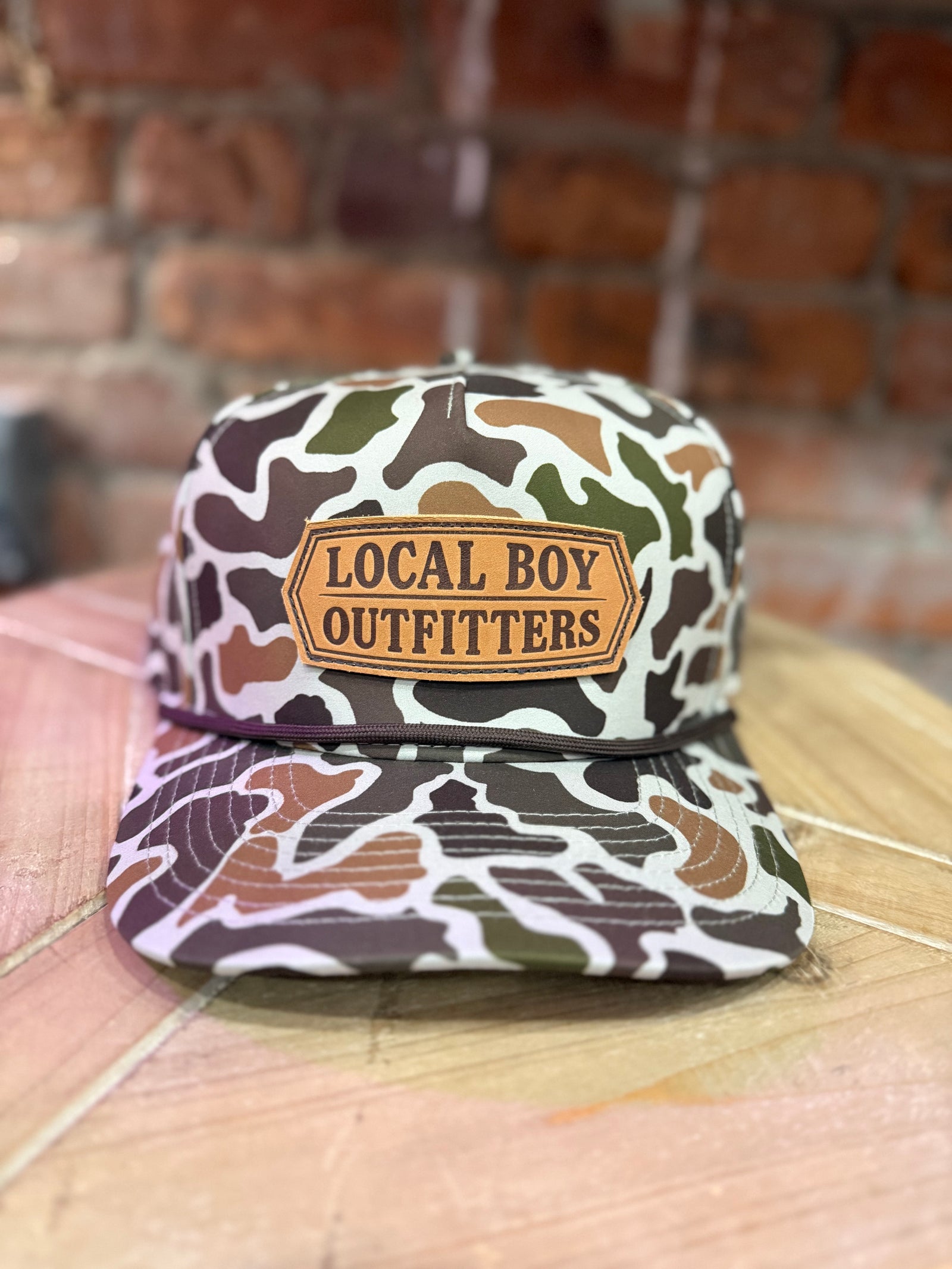Local Boy Leather Crest Perf Rope Hat