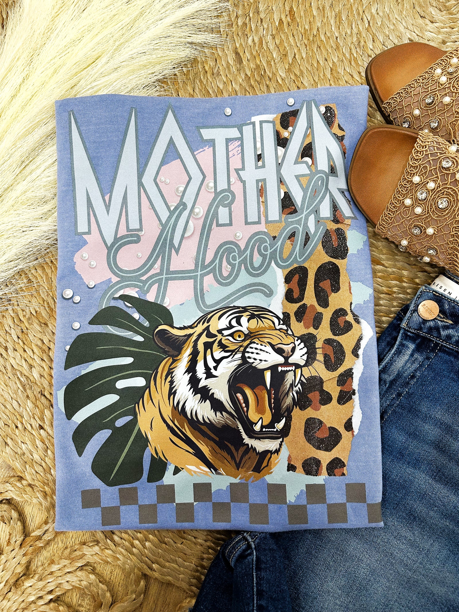 Motherhood Patterned Comfort Colors Tee