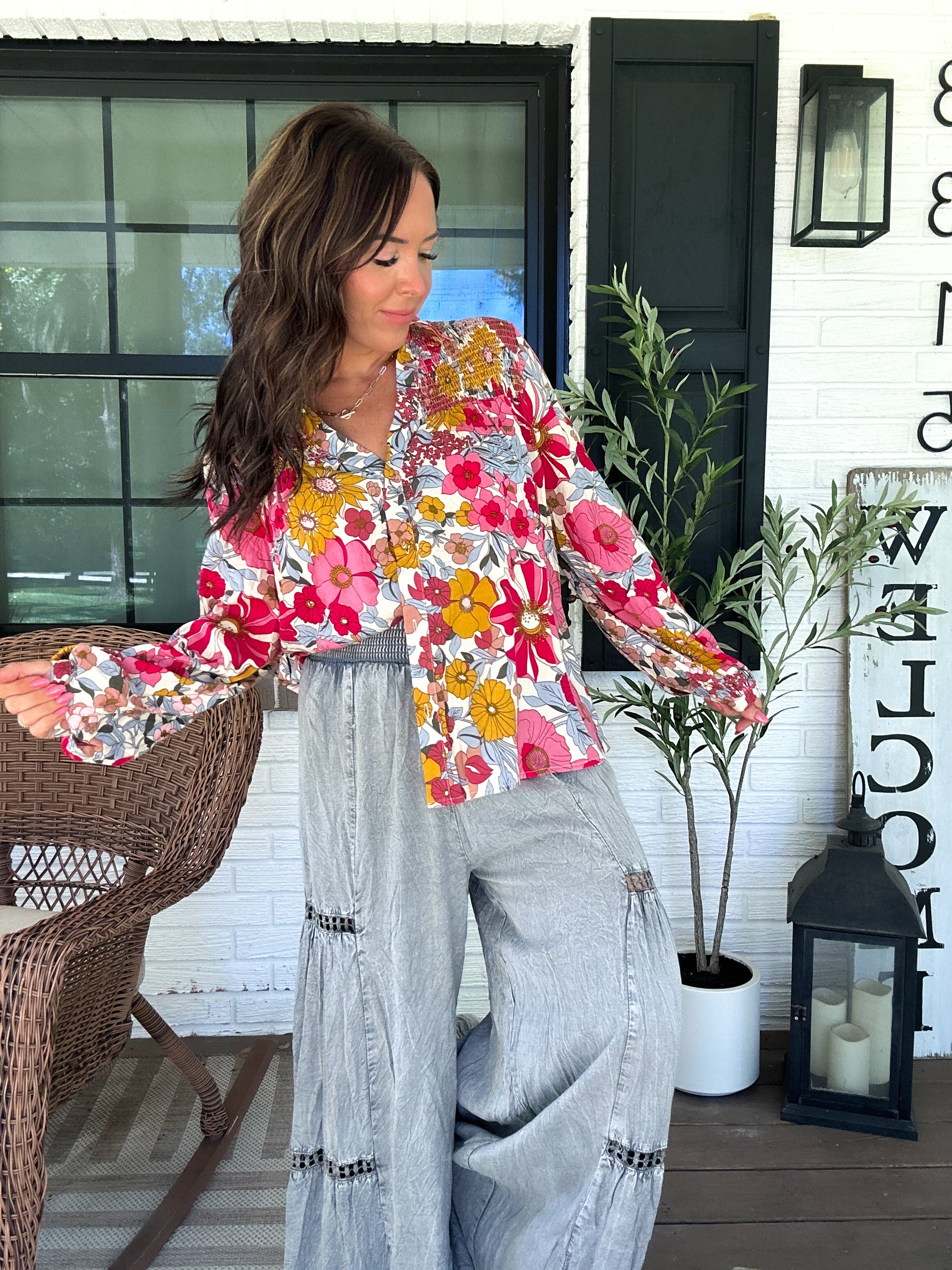 Oakley Woven Floral Print Top