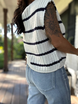 Stacy Button Down Sweater Vest - Ivory