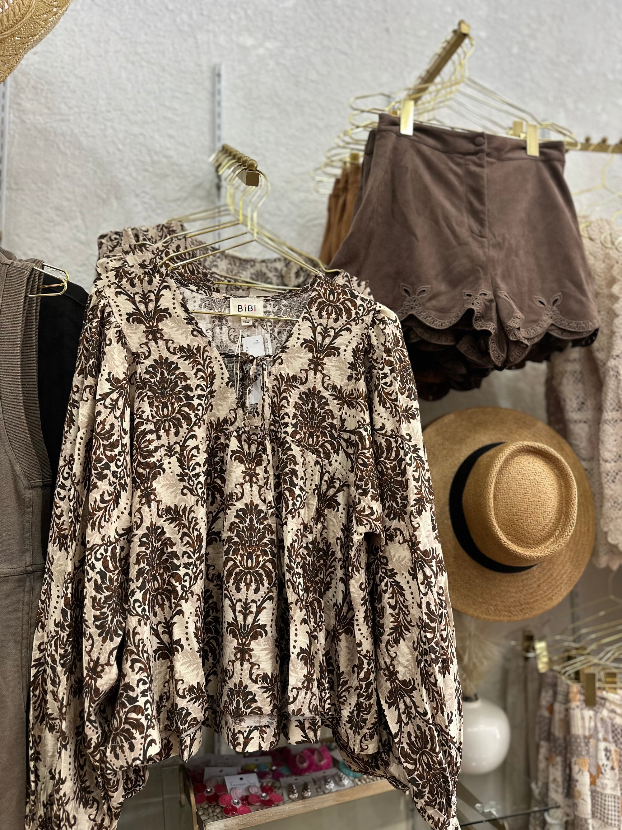 Ruby Front Tied Balloon Sleeve Top