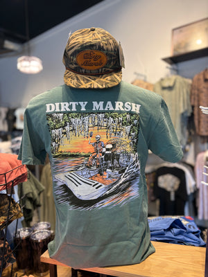 Dirty Marsh Skelly On Da Bayou - Light Green