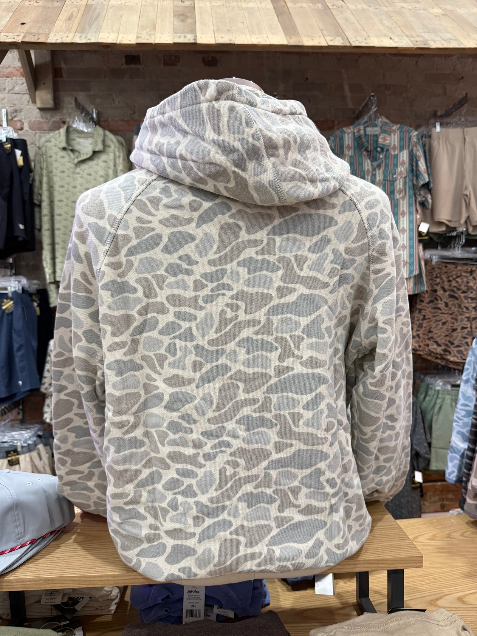 Burlebo Vintage Washed Fleece Hoodie - Classic Deer Camo