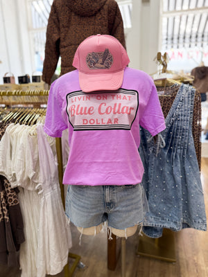 Blue Collar Dollar Comfort Colors Tee - Purple