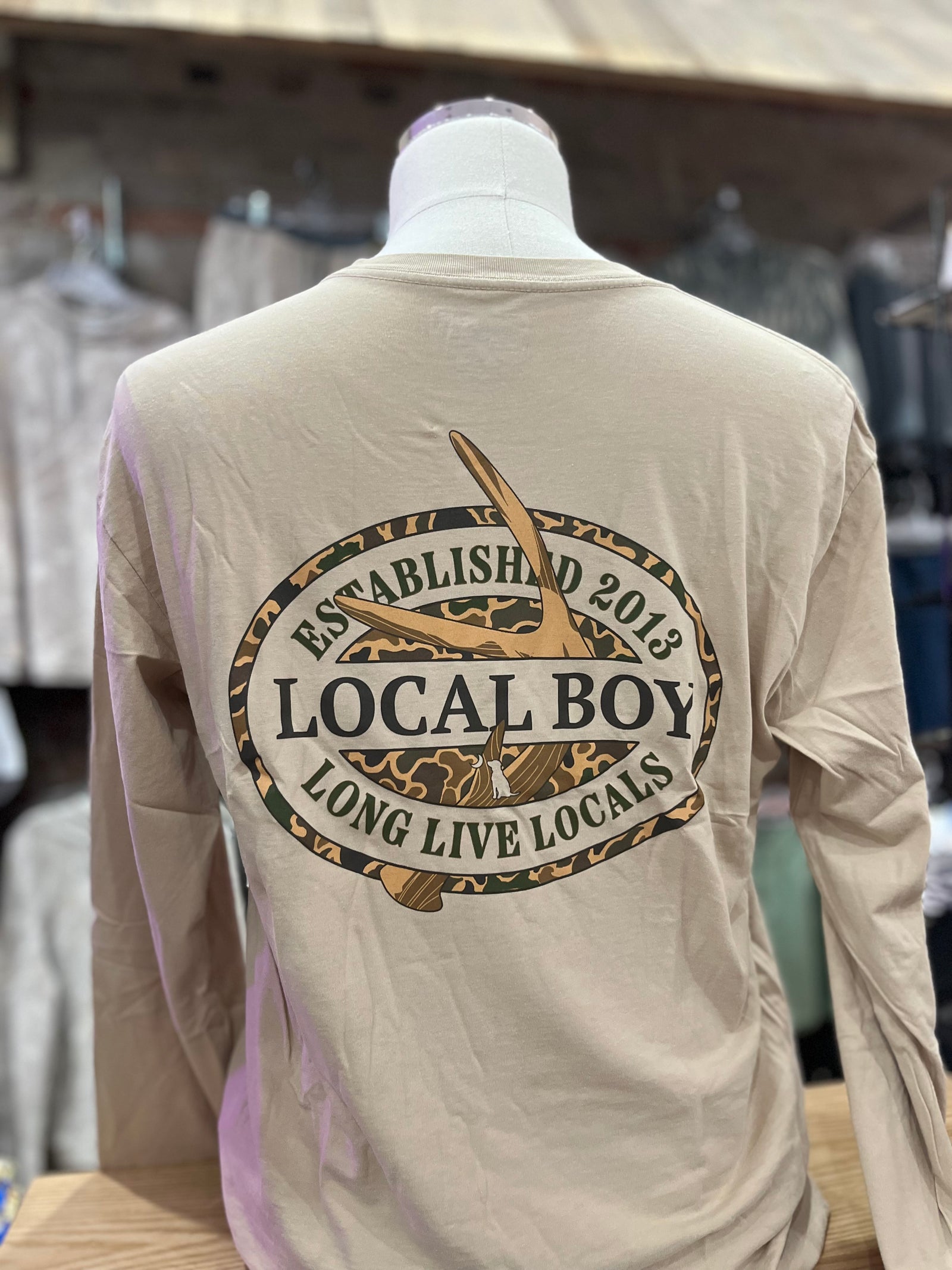 Local Boy Long Sleeve Old School Antler Oval Tee