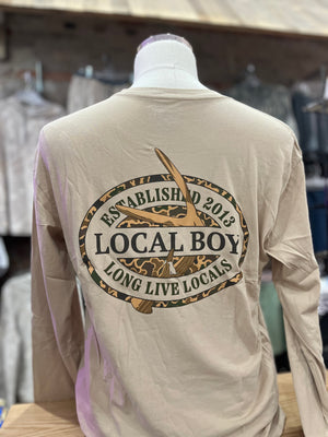 Local Boy Long Sleeve Old School Antler Oval Tee