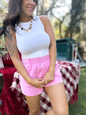 DOORBUSTER - Jeri Acid Washed Shorts - Candy Pink