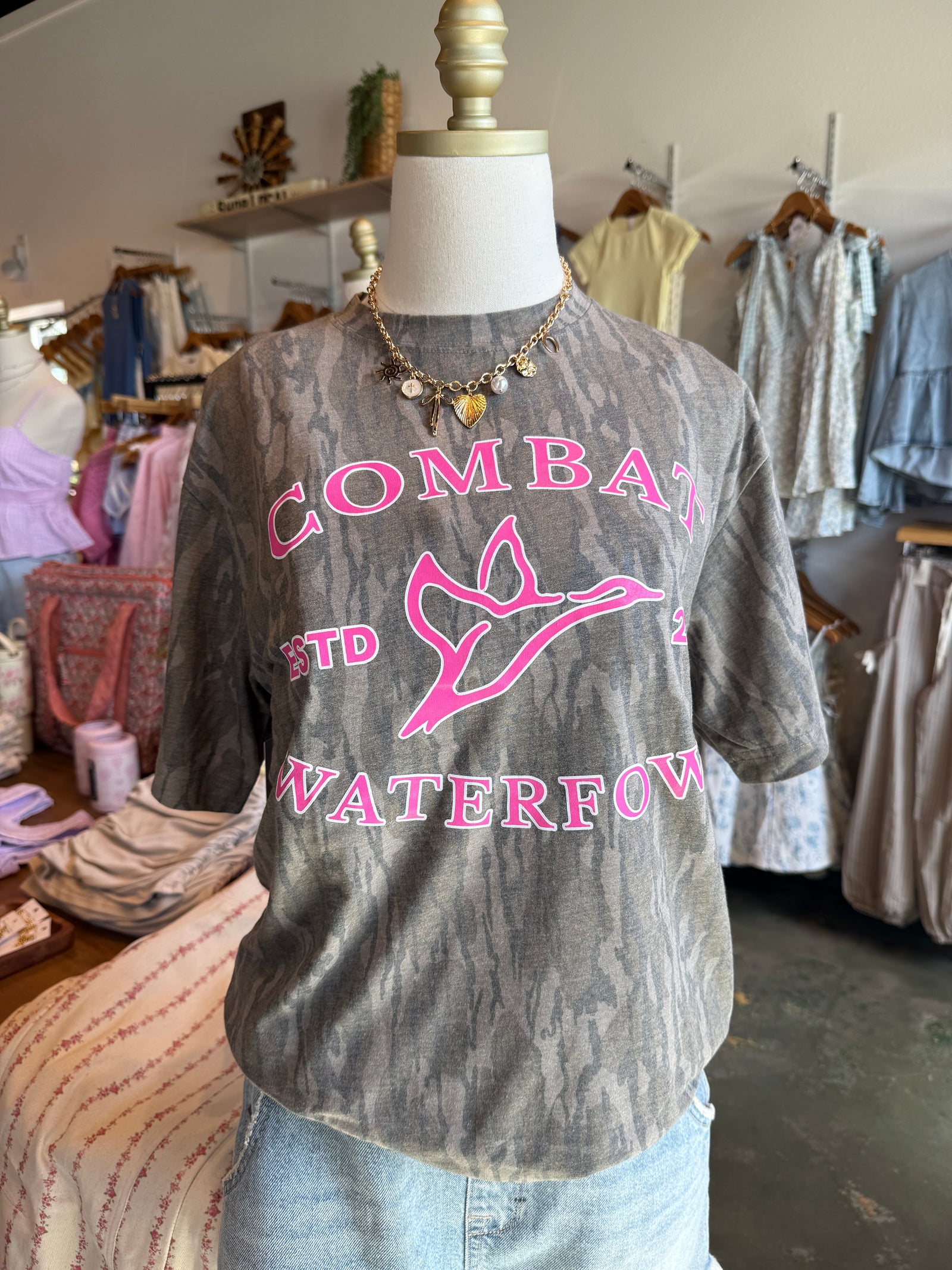 Combat Waterfowl Mossy Oak Camo Logo Tee