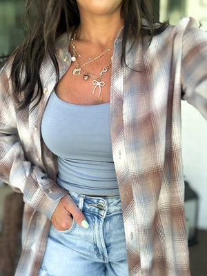 Cambell Plaid Button Down Top