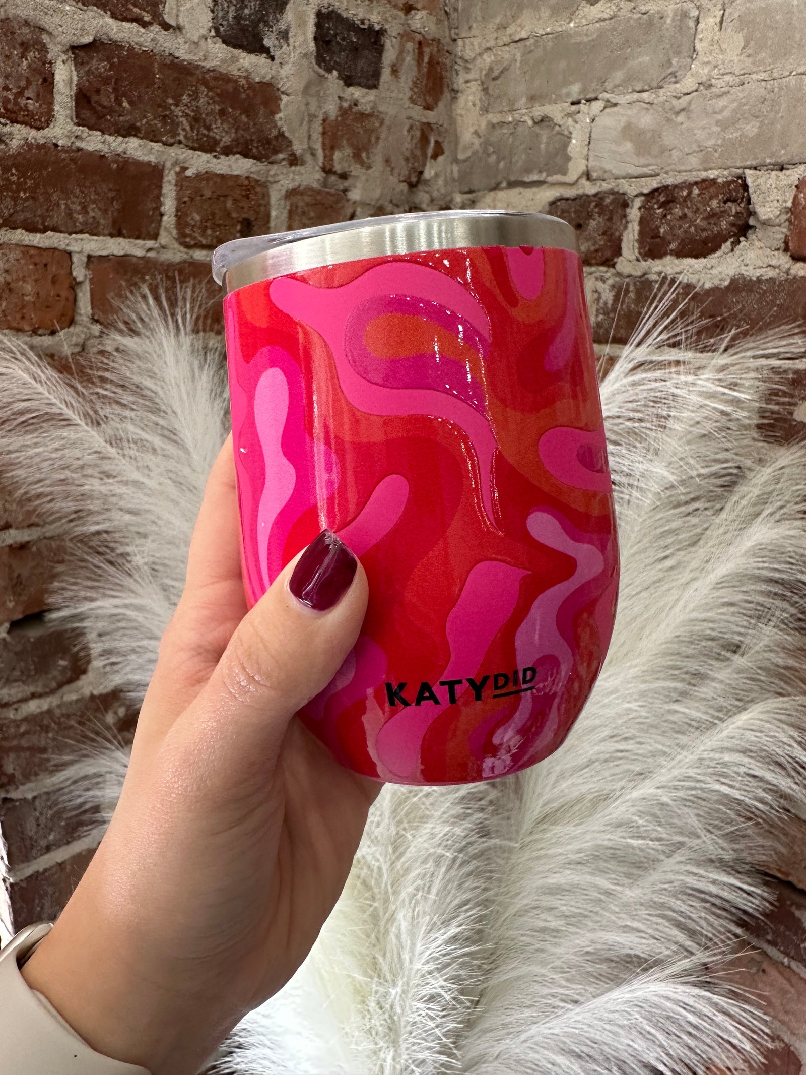 Retro Swirl Stemless Wine Tumbler