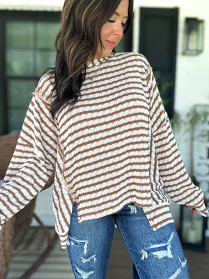 Sadie Textured Striped Knit Top