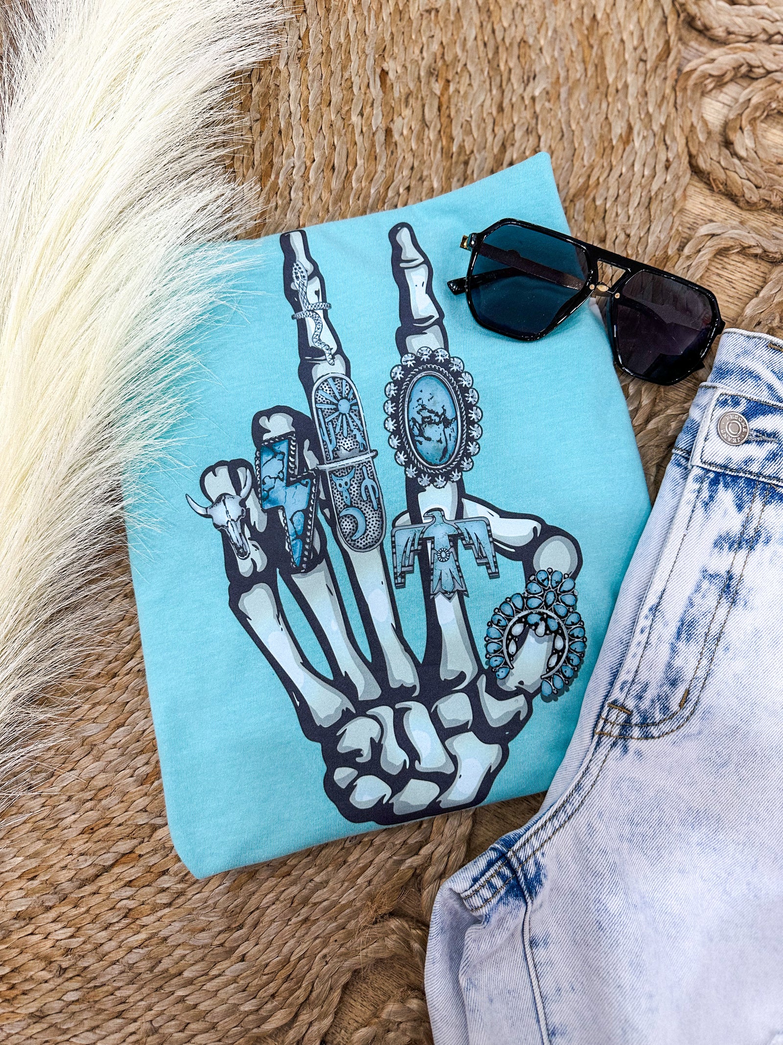 Western Skeleton Hand Tee