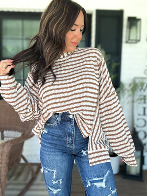 Sadie Textured Striped Knit Top