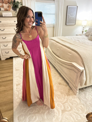 Jaymie Color Block Sleeveless Maxi Dress