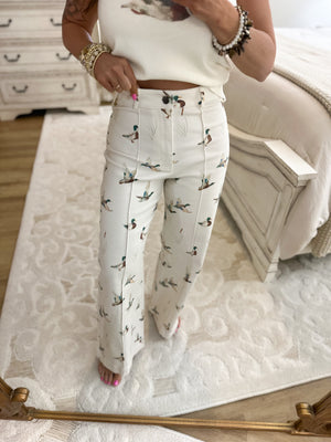 Reese Mallard Denim Wide Leg Jeans