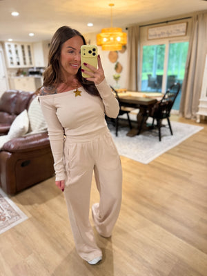 Skye Side Panel Knit Lounge Pants - Taupe