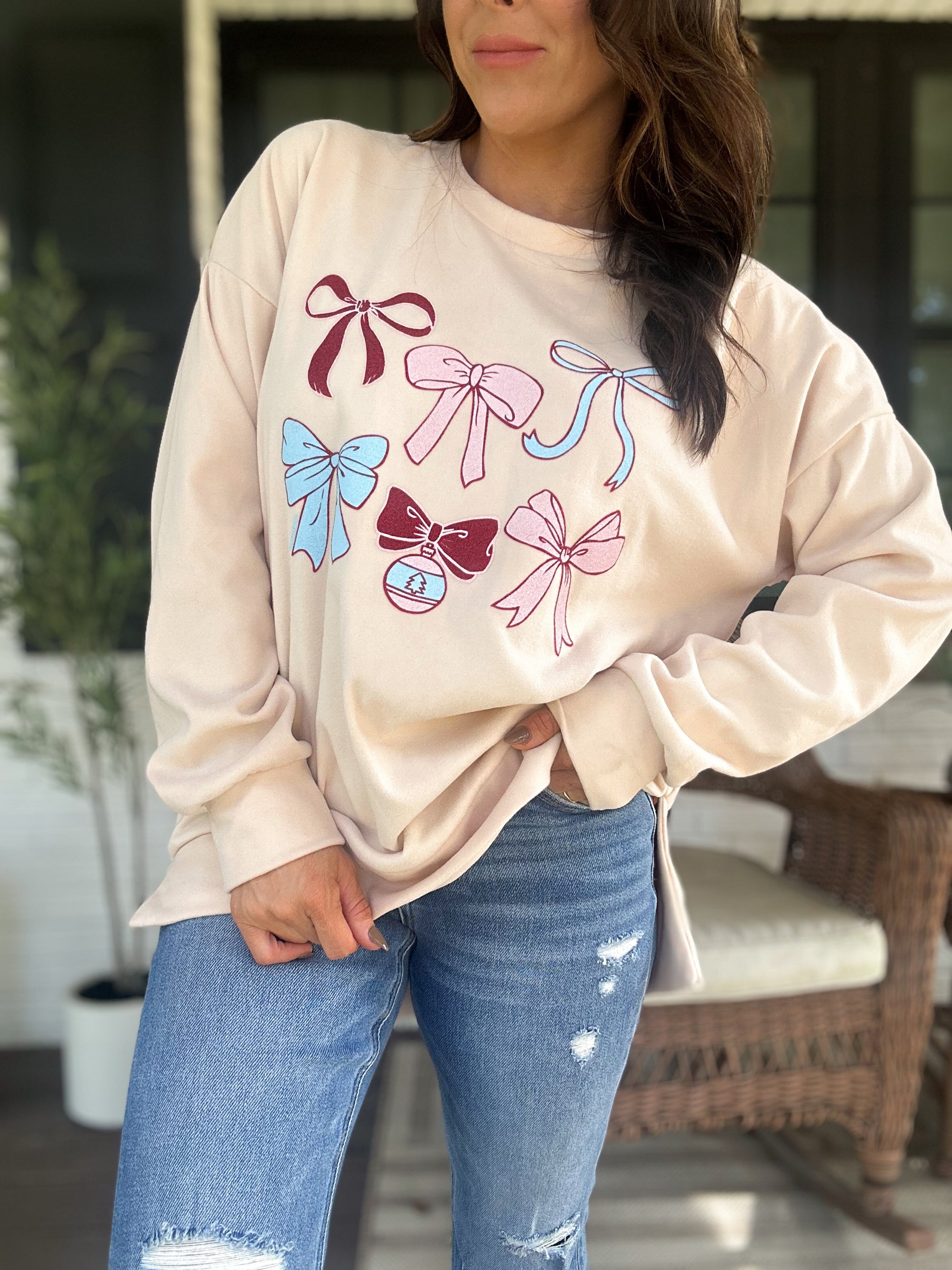 Jingle Bows Fleece Sweater