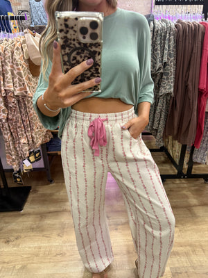 Janey Floral Striped Barrel Jeans