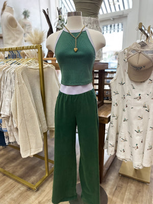 Summer Dreams Wide Legged Lounge Pants - Forrest Blue