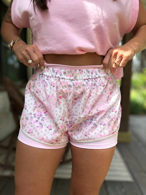 Keep It Easy Double Layer Shorts - Pink