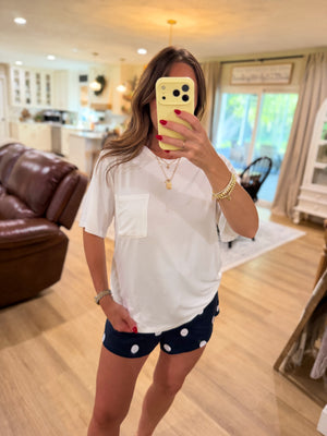 Crosby Boyfriend Pocket Tee - White