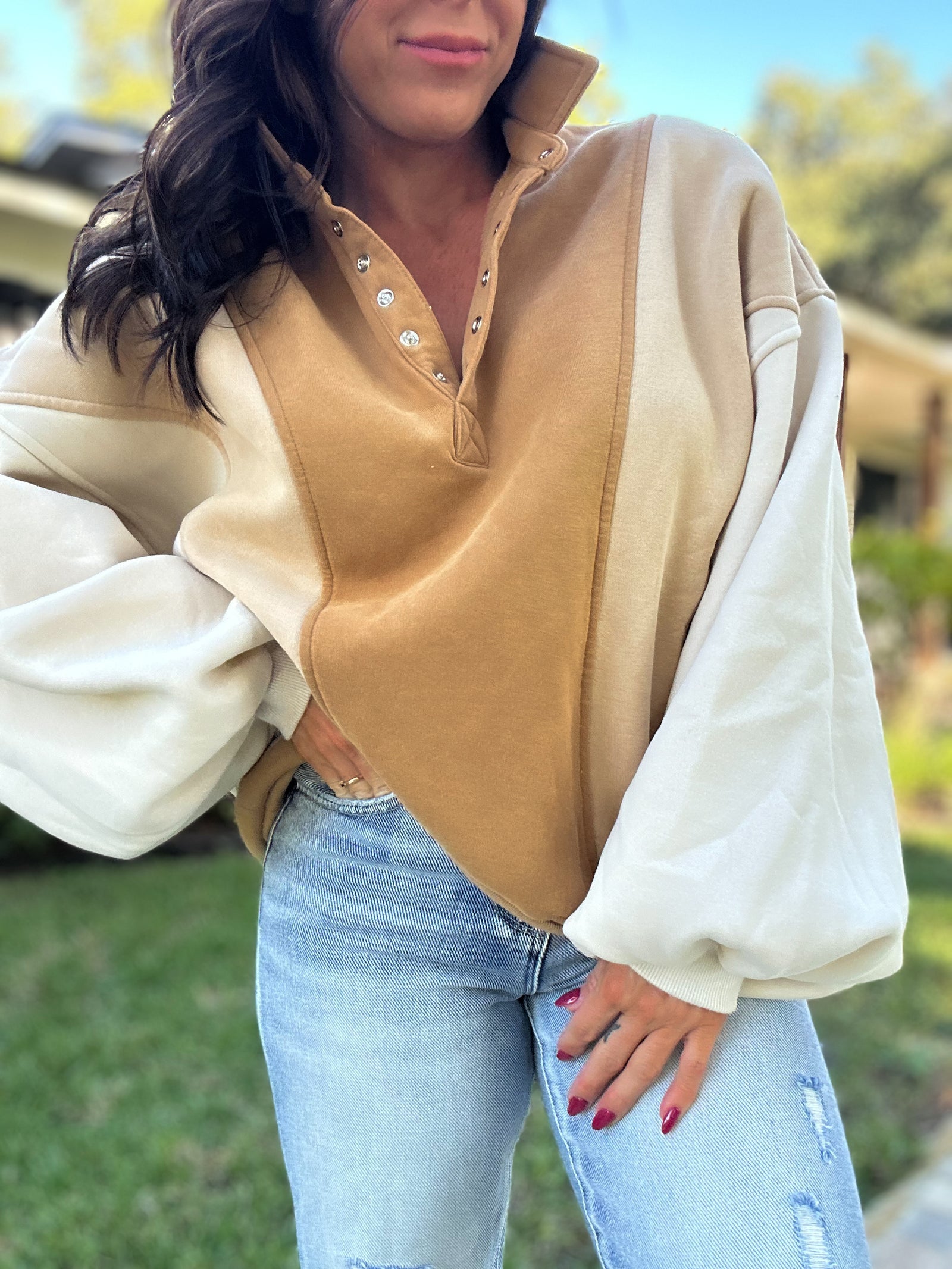 Rhyan Over-Sized Color Blocked Sweater