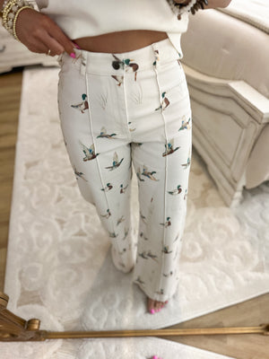 Reese Mallard Denim Wide Leg Jeans