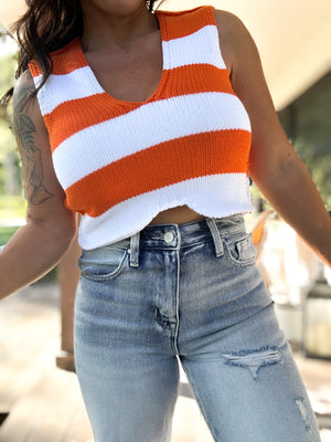 Audrie Striped Crop Top