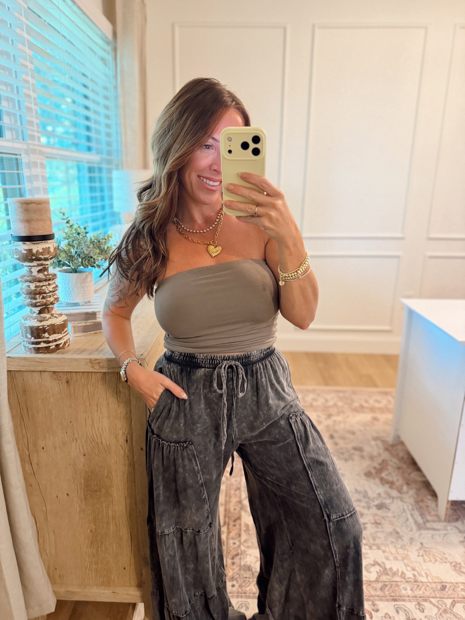 Nothing Compares Double Lined Strapless Top - Olive