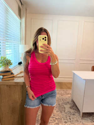 Drake Reversible Striped Tank Top - Fuchsia
