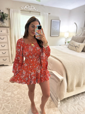 Harlow Smocked Crochet Floral Romper