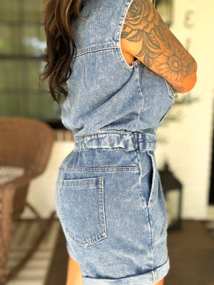 Danielle Washed Denim Romper