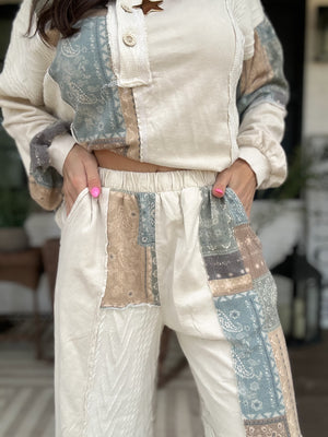 Gemma Bandana Patchwork Flare Pants