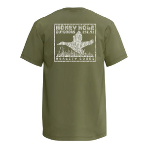 Honey Hole Bold Duck Military Green Tee